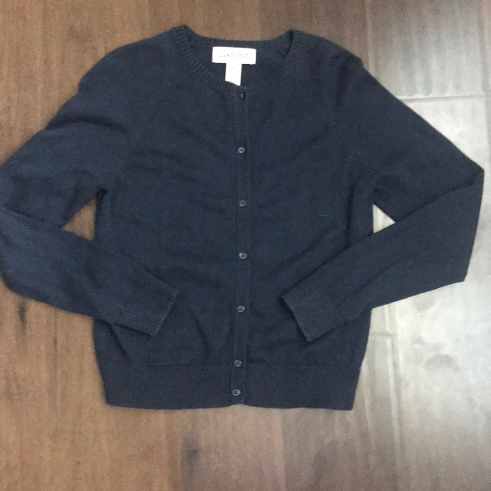 Lands’End size medium cardigan- navy- NEW!